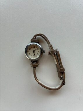 TOKYObay Brown Leather Wrap Watch with Cream Dial